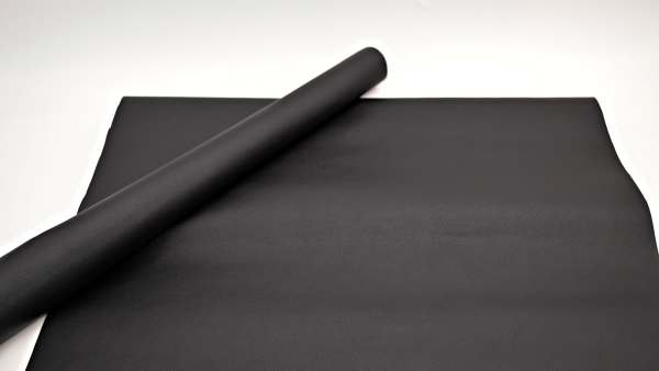 Lotus Kunstleder in Schwarz schwarzes  Polster-Kunstleder, Kunstleder für Geldbeutel und Taschen, Kunstleder mit feiner Struktur, weich