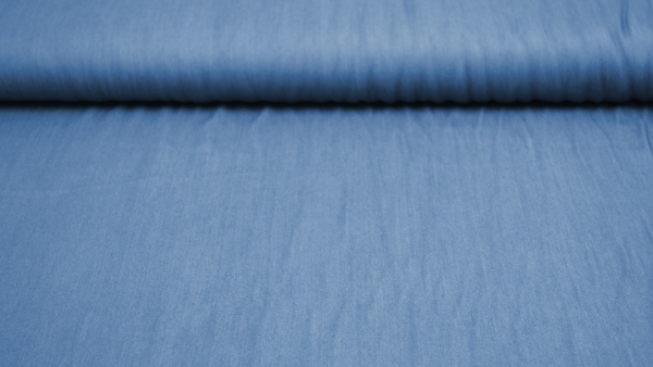 Viskose Viscose Chambray Mittelblau hellblauer Chambray Medium  Blue Chambray Washed Blue - weich-fließender Viskose in schimmernder Denim Optik