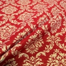 Jacquard Raso Lurex Rot Barock Polsterstoff Ornamente
