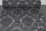 bedruckter Filz mit Blumendruck ornamente - Ranken - Filz - Filz 3mm dick - Wollfilz - Filz aus Schurwolle - Schurwollfilz 3mm dick - Felt - Bastelfilz 3mm bedruckt grau schwarz -