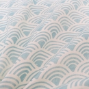 Halbpanama Half Panama Baumwolle Fächer Bögen Hellblau Pastellblau Jugenstil  maritime Bögen Dekostoff nähen selber nähen home deco selber nähen Vorhänge Tischdecke Fächer Bogen Sommerstoff
