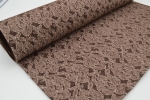 Filz mit Spitze - dunkelbrauner Wollfilz mit Spitzenmuster, Spitzenbogen, Dekofilz, Bastelfilz, Taschenfilz, Schurwollfilz