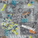 Monstertruck French Terry mit Monstertruck Motorrad Extreme Racing Fast Monstertruck  Summersweat Sweat  French Terry Summersweat Sommersweat Sommer Sweat French Terry